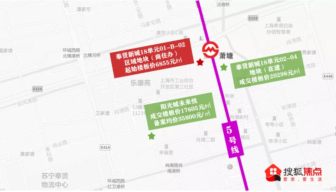 该地块紧挨着 5号线萧塘站,未来建成地铁上盖综合体,将弥补目前肖塘