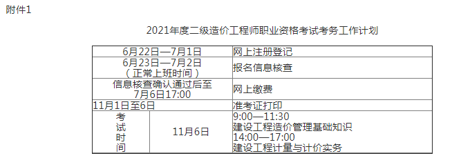 江西省2021年二级造价工程师考试报名通知发布报名时间及报考条件公布