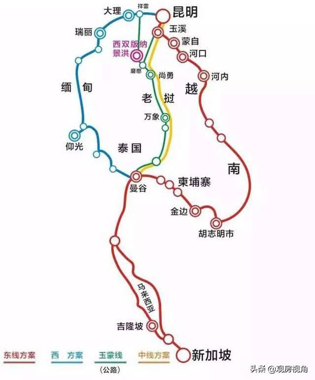 泛亚铁路新线:南宁追赶昆明!规划建设南宁经万象至仰光货运铁路