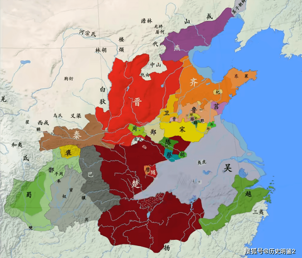 原创春秋战国局势图,如何理清春秋战国大变革时期的进程?
