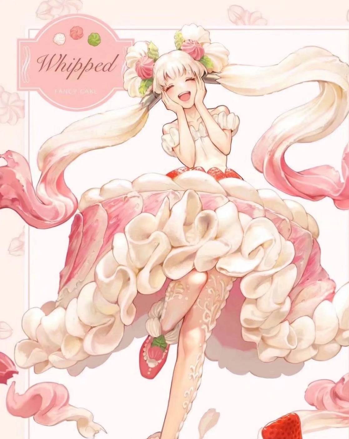 原创画师将食物娘化了,水蜜桃小姐软萌可爱,草莓小姐一眼倾心
