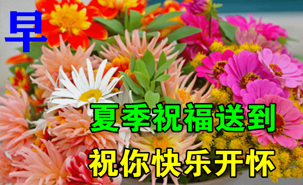 2021年特别好看的夏日创意最美早上好动态表情图片带字和鲜花