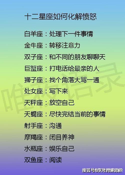 原创十二星座如何化解愤怒, 处女座写下来, 反差最大的几个星座有你吗