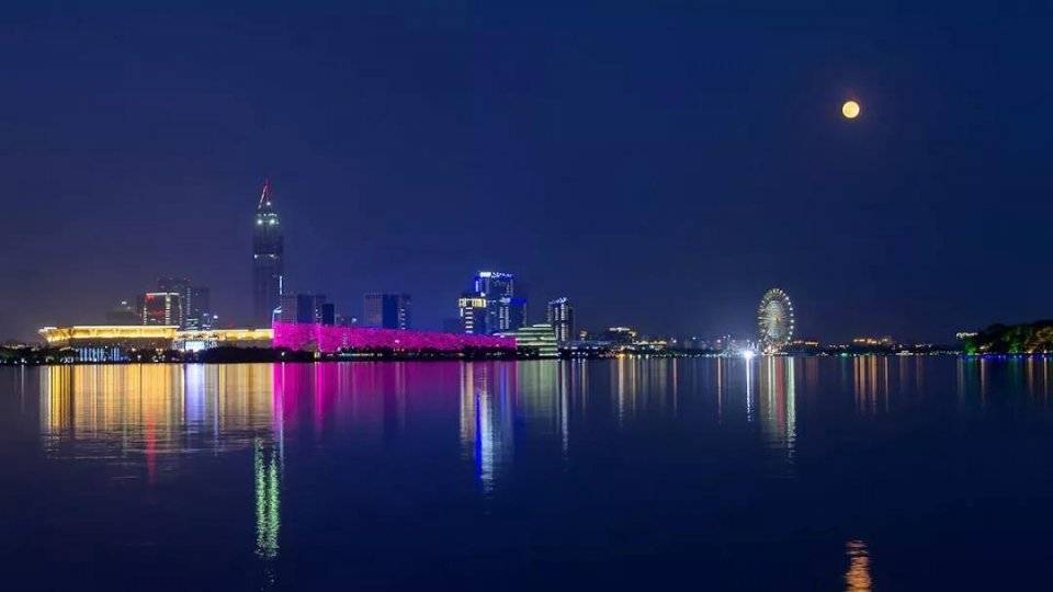 金鸡湖夜景实景 图片来源网络