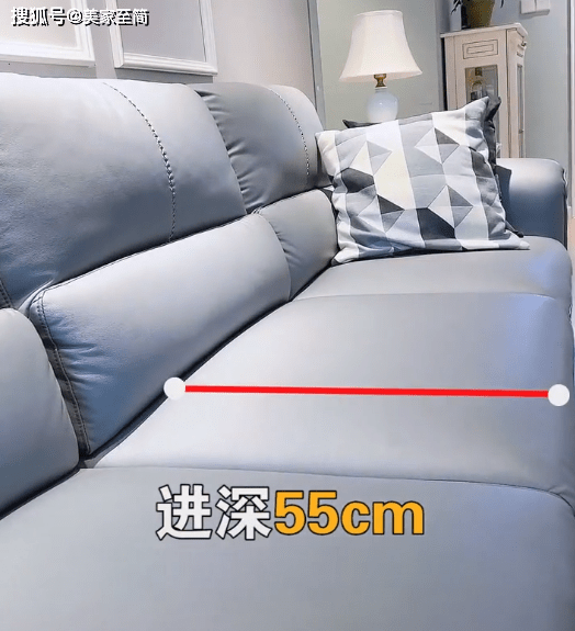 沙发坐深度要选55cm的.沙发靠背也要选55cm以上的.