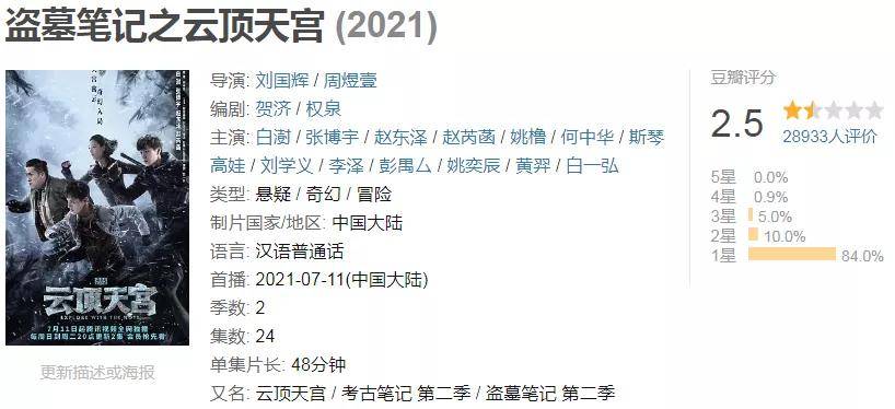 与此同时《盗墓笔记》2021最新影视化项目网剧《云顶天宫》已经收官