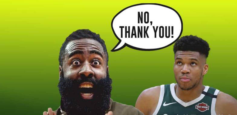 哈登:字母哥怎么夺冠的他最清楚,三巨头都健康时他拿