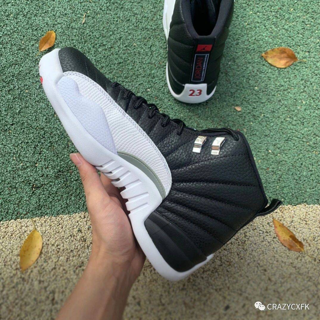 乔丹air jordan 12 playoffs 季后赛aj12代黑白篮球鞋