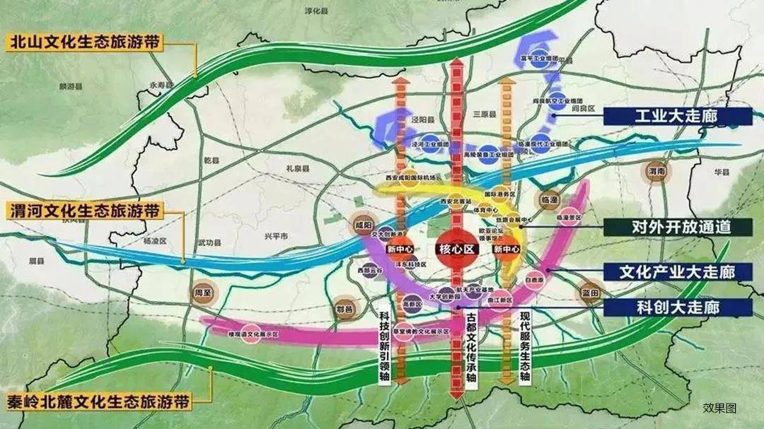 大西安都市圈"西融"发展规划图