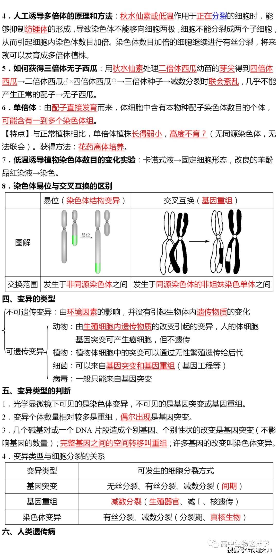 高中生物:必修2基础知识大全,快收藏!_遗传