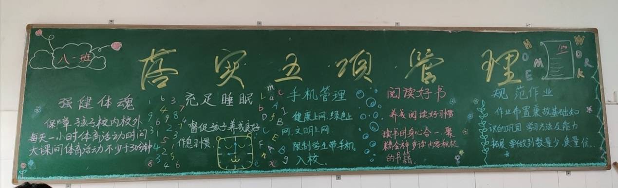 隆回县山界九年义务制学校开展"五项管理"黑板报展评活动