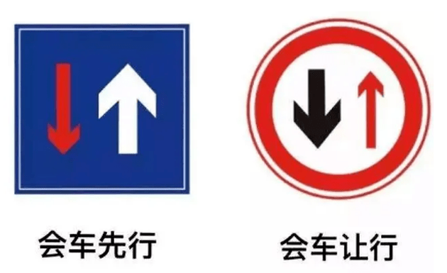 会车先行:如果你这边是会车先行的标志的话,会车时你可以优先通过