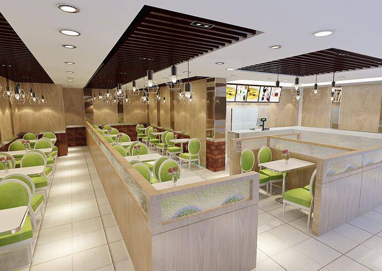 盛博空间设计:小吃店这样装修设计不仅空间大,顾客也多!