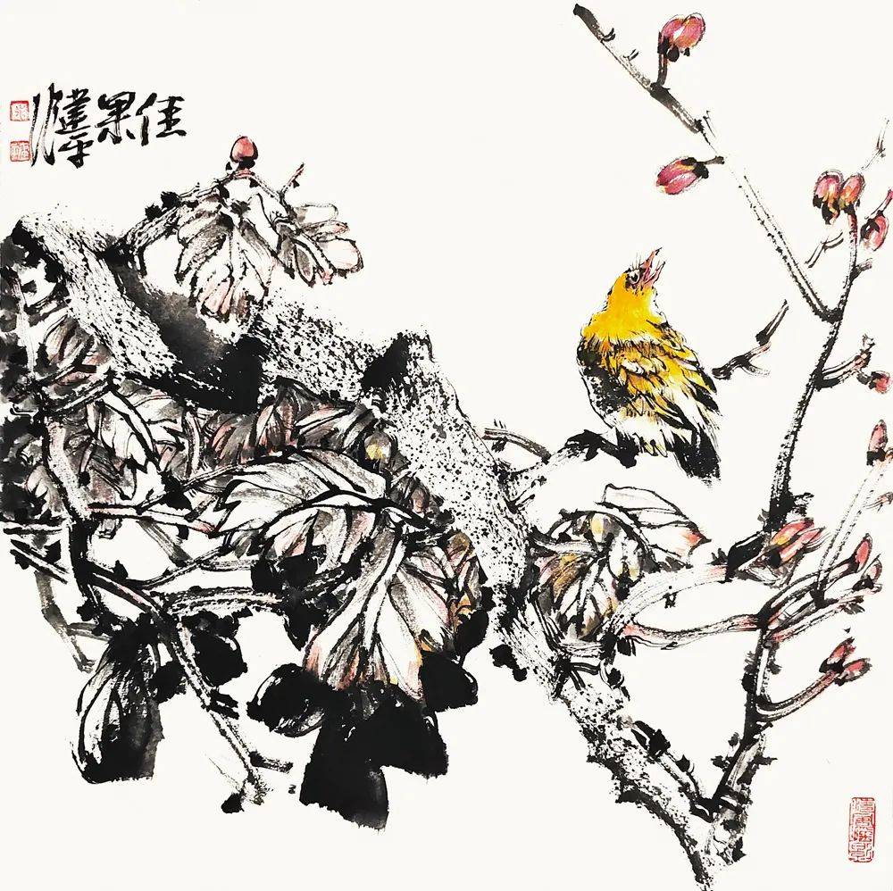中华艺术家杂志社朱建平花鸟画作品欣赏