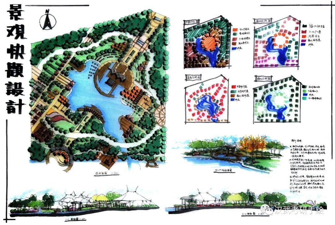 优选快题第02期丨环艺广场绿地小公园设计手绘快题晒晒旧图可否救急