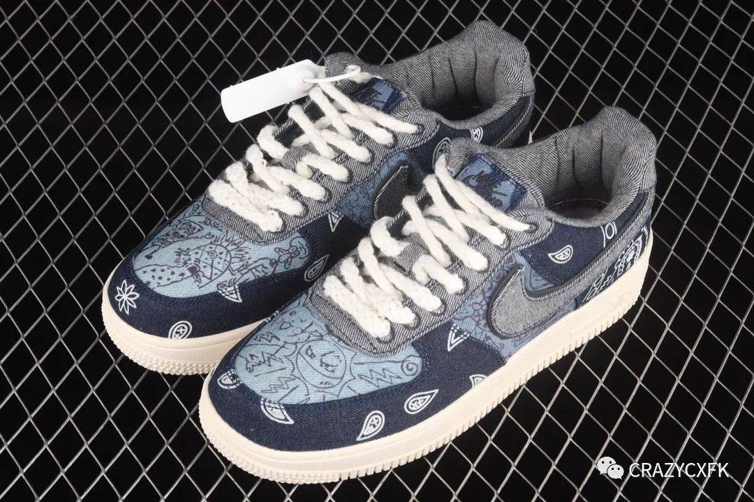 耐克nike air force 1 low 空军一号腰果花赤耳丹宁