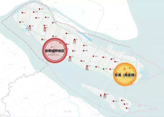 崇明有两大发展极,城桥和东滩(陈家镇).