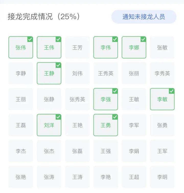 班主任老师使用接龙管家发通知,将接龙转发到群中,接收人分别进行反馈