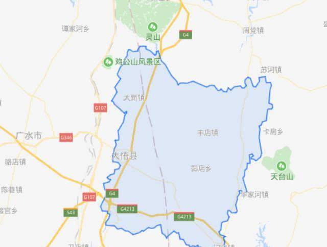 大悟县位于湖北省东北部,北与河南省信阳,罗山,新县交界,南与武汉市