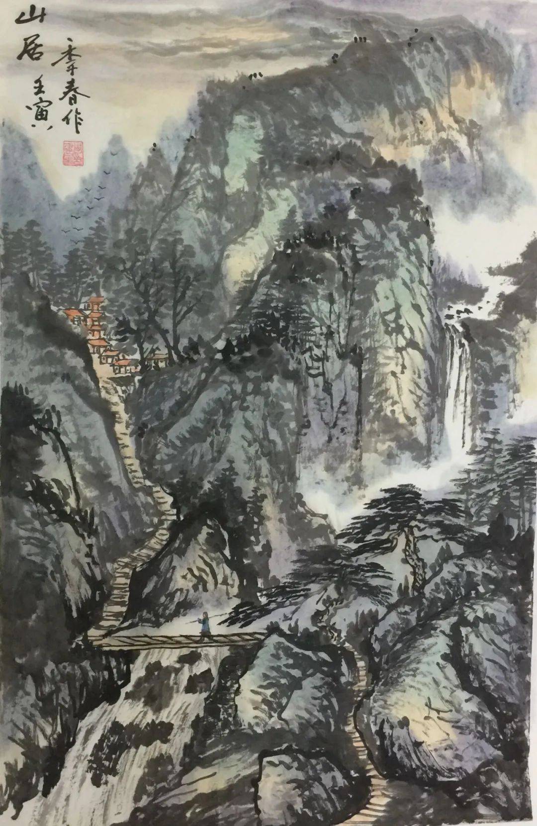 周建玉画家在画面构图上,不囿于传统样式,其更多地会根据生命物象的