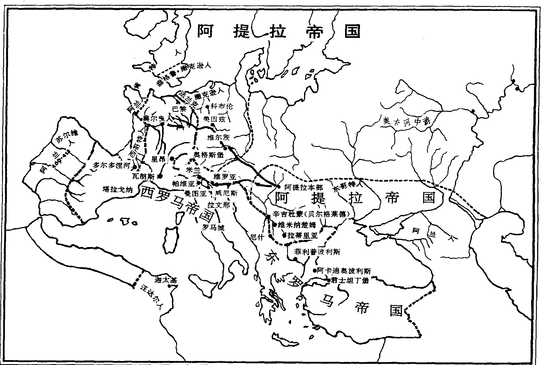 图 阿提拉帝国从公元前1000年第一个草原政权建立,到公元1760年最后