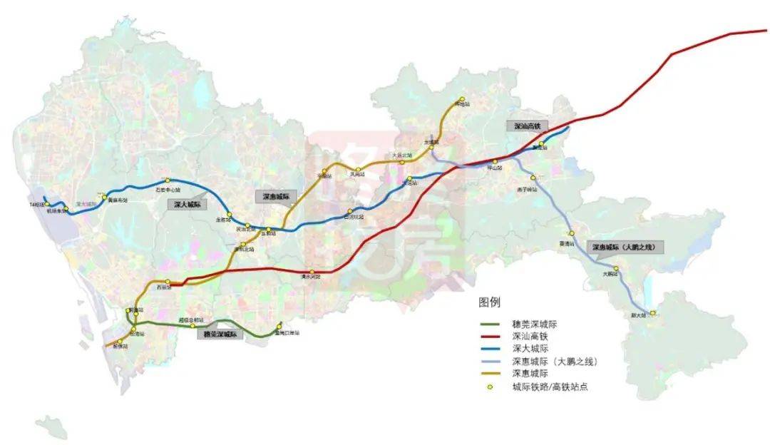 近期建设的深圳城际线网图:不久的将来,区域轨道交通密度将进一步提升