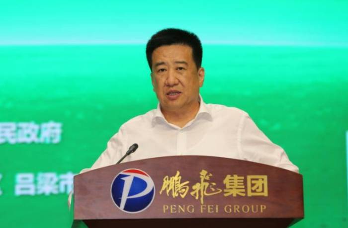 与会人员通过5g视频远程观看鹏飞集团新禹焦化湿熄焦塔的现场拆除