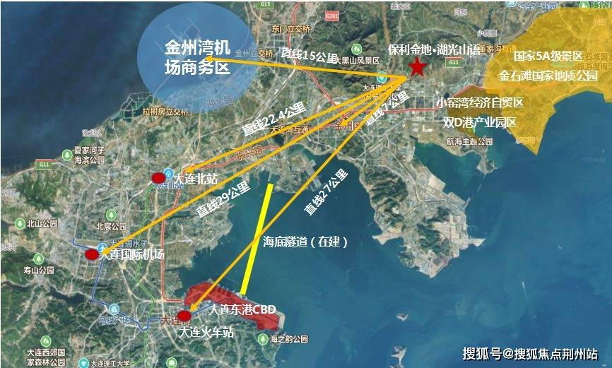 串联金州湾机场商务区及大连北站距离开发区市中心15分钟车程西部临近