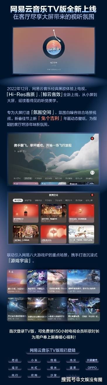 网易云音乐发布IoT多末端营业年度战报，TV版全新上线，车机端大发作