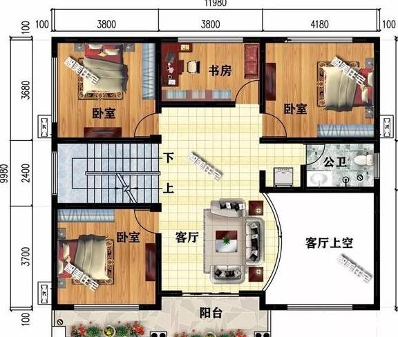 面宽11-12米间的两款别墅户型，简欧式气概设想，人人都羡慕