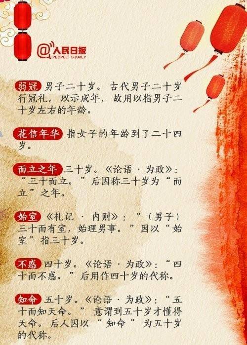 《人民日报》：中国古代年龄称呼，看看你如今属于哪一阶段？