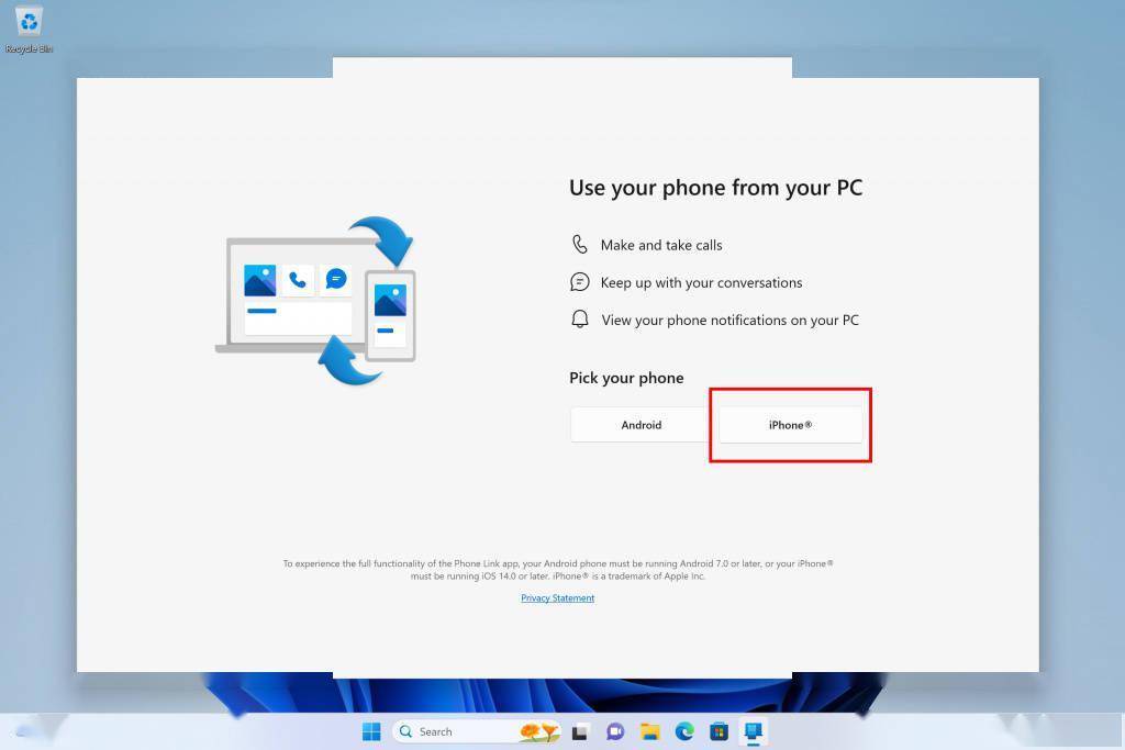 Win11端Phone Link应用现撑持iPhone 可在PC端拨打和接听德律风等