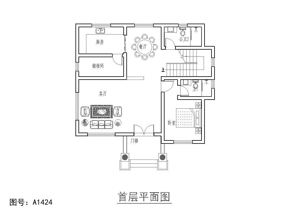 建筑气概简洁大方，更受农村伴侣的喜欢，规划功用齐备