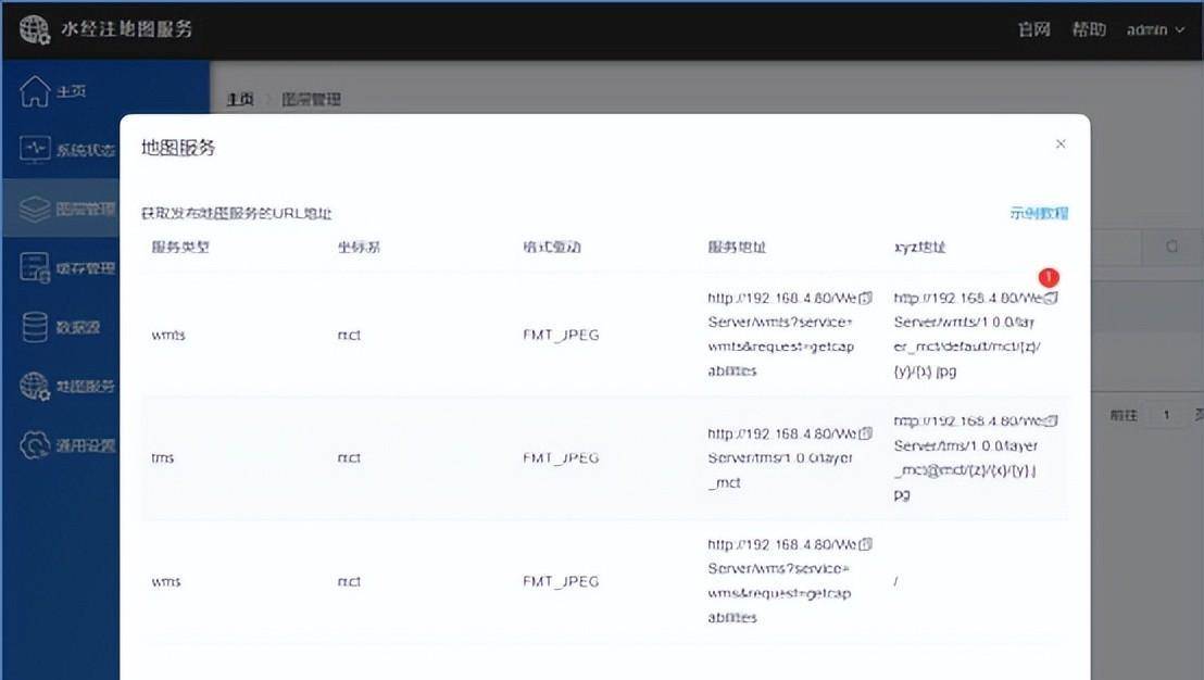 《水经注地图办事》快速发布墨卡托DAT缓存