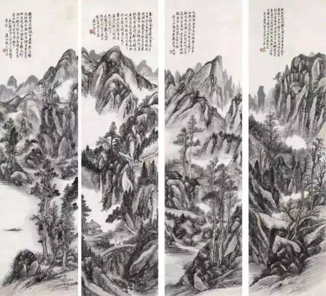 黄宾虹典范山川画高清全集，百看不厌！