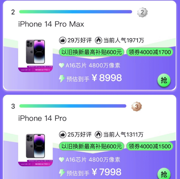 iPhone14全系跳水，最高降1900，iPhone14ProMax跌至亲民价