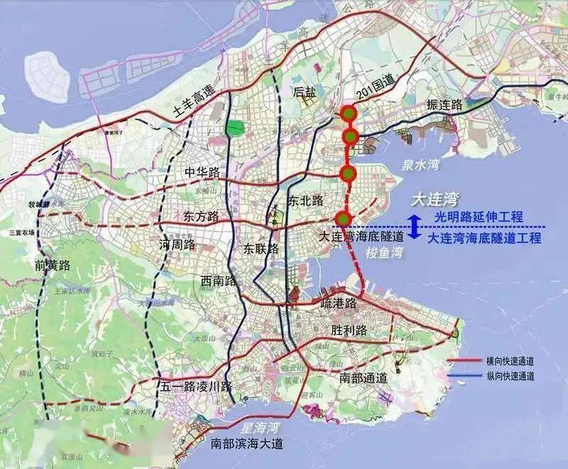 纵贯南北,大连湾海底隧道和光明路延伸工程