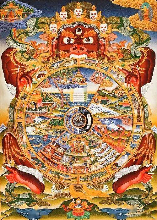 藏传佛教里的六道轮回图.
