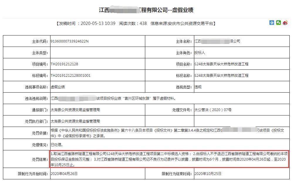 因虚假业绩,错失4000多万项目!取消中标候选人资格,没收160万保证金!