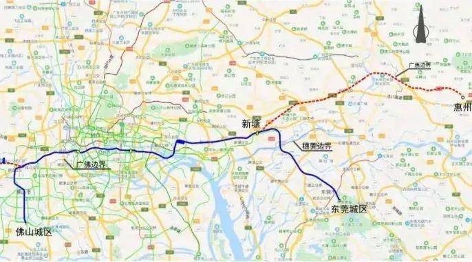 广州28号线走向示意图 (图源:广州公共资源交易中心)  而今年4月新塘
