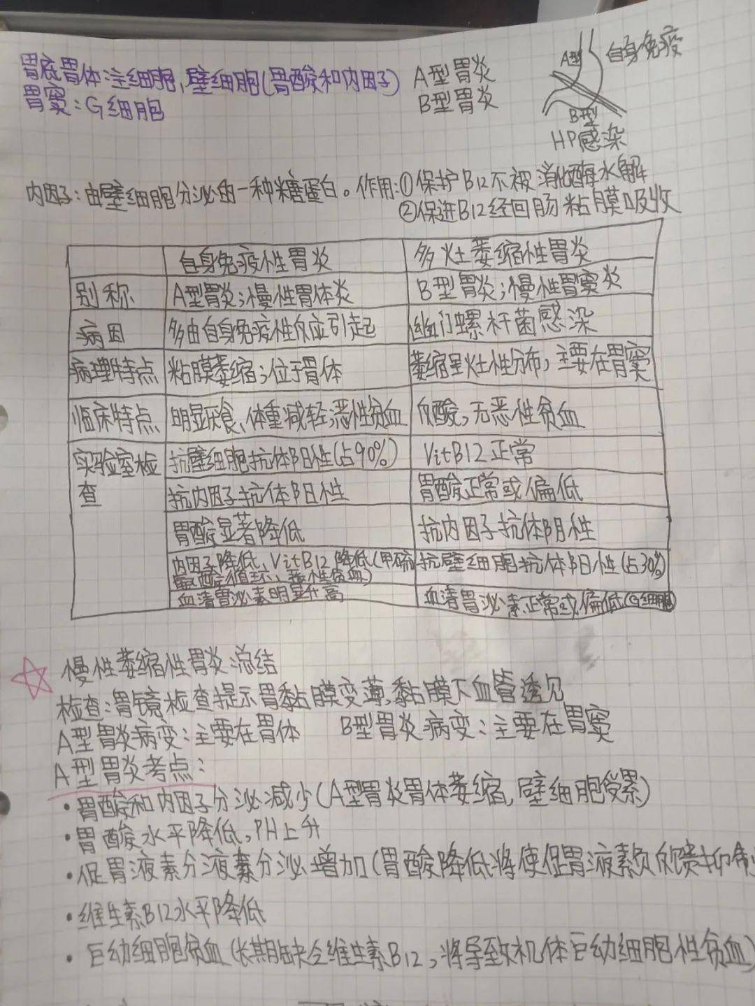 五年制1班杨盼同学展示复习笔记