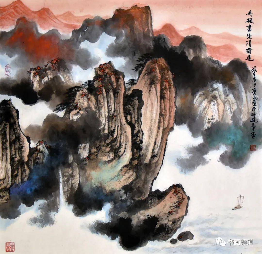 梁宝民的山水画烟波浩渺,山清水秀,危峦平坡,画意玄远清逸.