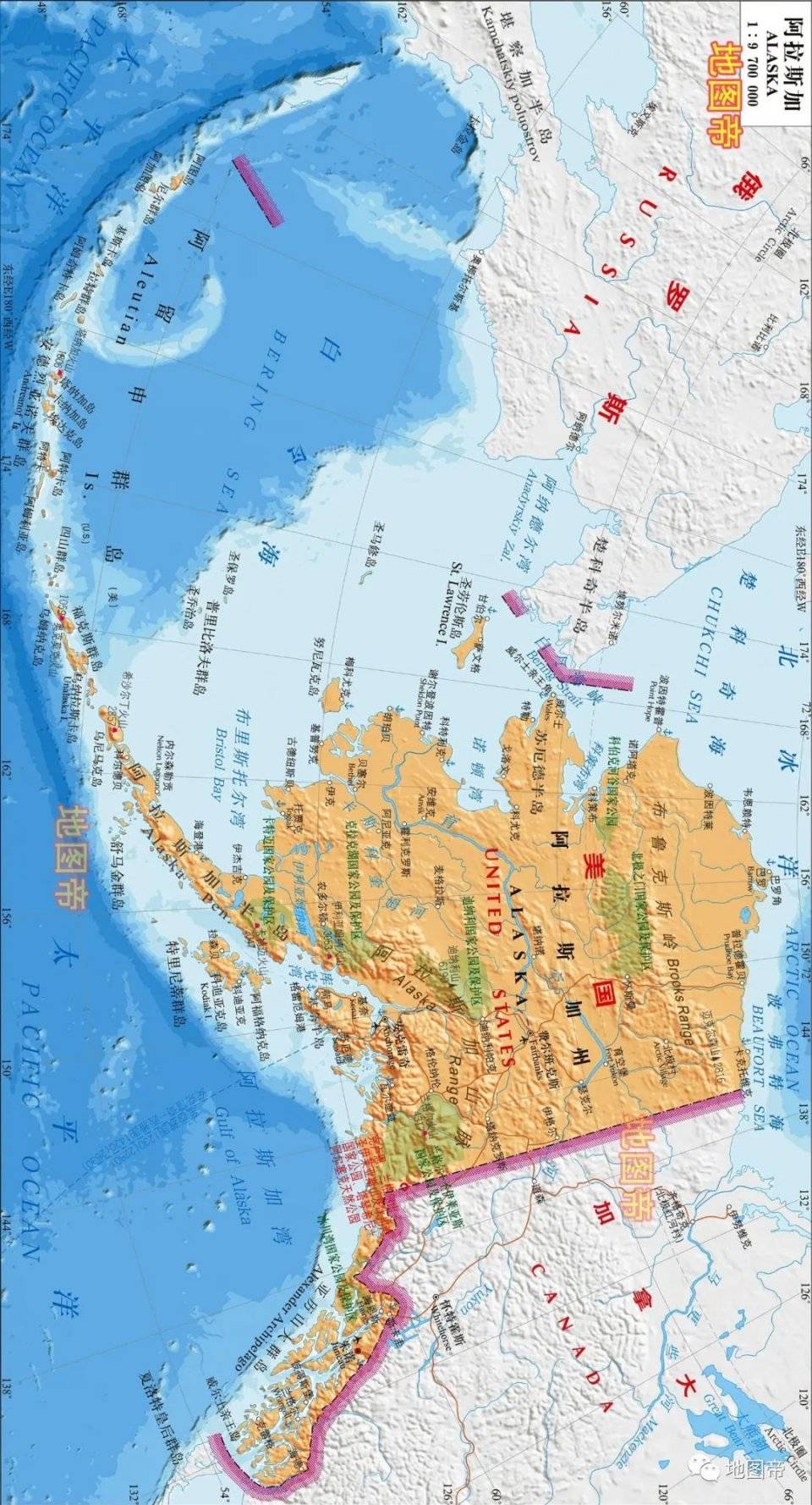 各位帝君一直在问,有没有好的美国地图,这里地图帝为大家挑选了一张