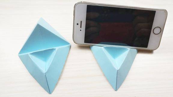 用纸折出的支架用来放手机,真的太实用了!手工折纸视频教程