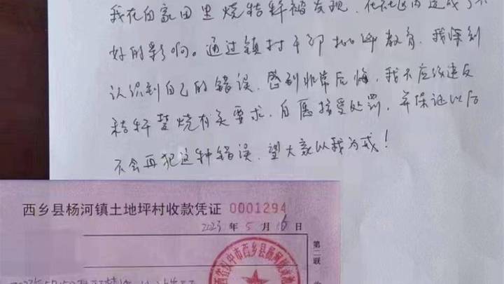 村民因焚烧秸秆被罚2000元并写检讨,你觉得合理吗?