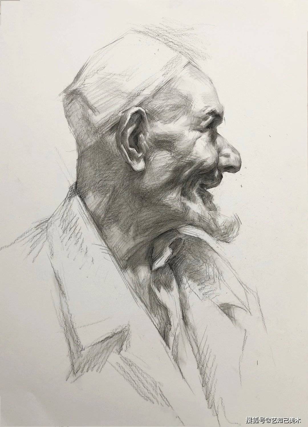素描头像老人怎么画不学会怎么处理当然就画不出来