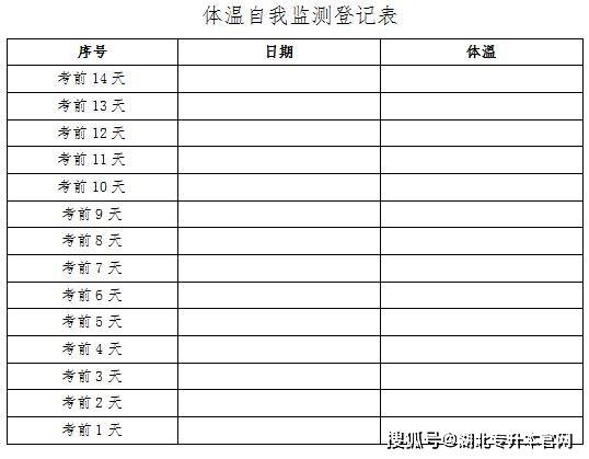 2021年湖北省普通高等学校专升本考试考生健康承诺书
