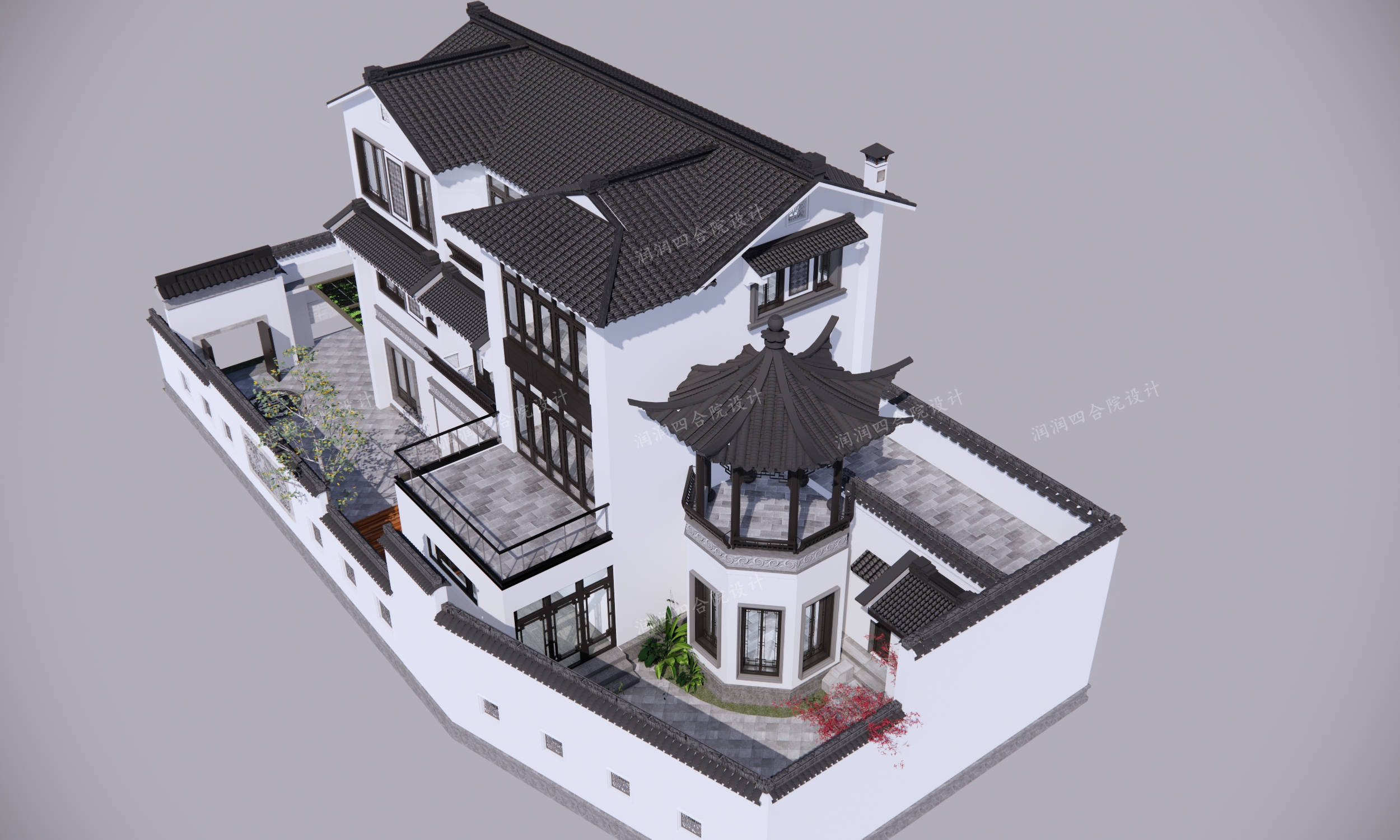 安徽安庆为爸妈盖的农村新中式合院别墅已建成——润润四合院设计刘鹰
