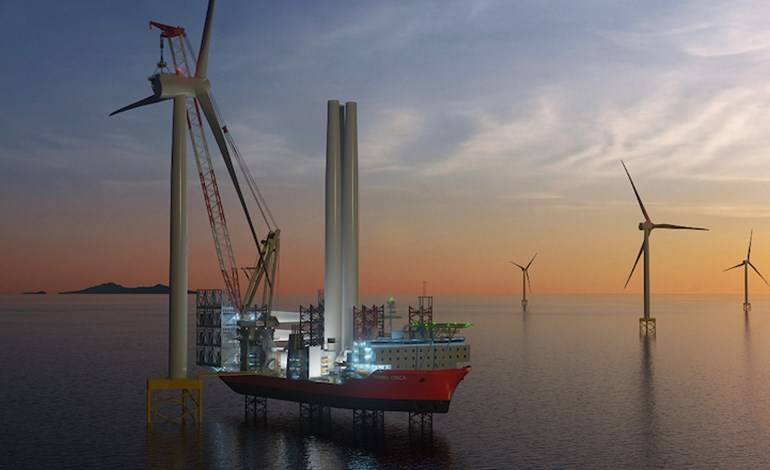 已授予中国中远海运重工船厂建造两艘新x 级海上风电风机安装船的合同