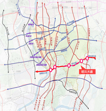 昭云大道-云峰大道连接线湘潭段昭山大道已建至长沙界,长沙段新韶山南